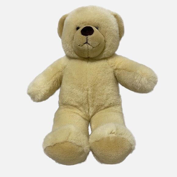Stuffed Build a Bear Workshop Teddy Bear Vanilla Color Plush 15" Tall No Clothes - Picture 1 of 10